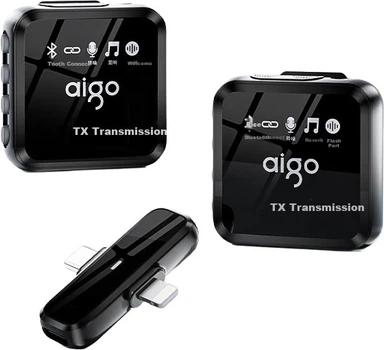 Беспроводной петличный микрофон Aigo S22 с шумоподавлением, для записи, трансляций и караоке