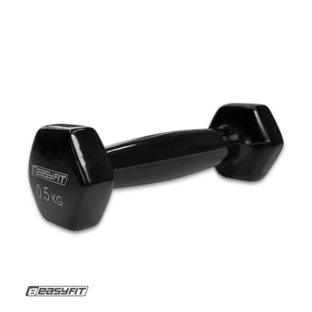 Гантель для фитнеса 0.5 кг EasyFit с виниловым покрытием черная