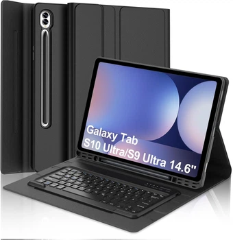 Чехол-клавиатура WAVATA черный для Samsung Galaxy Tab S10 Ultra 2024 / S9 Ultra / S8 Ultra (14.6") раскладка QWERTZ