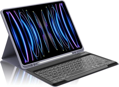 Чехол-клавиатура Occtingkind для iPad Pro 12.9" (2018-2022) Лавандовый С тачпадом раскладка QWERTZ (немецкая)