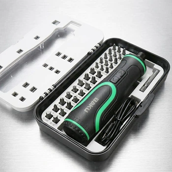 Набор электроотвертка с битами и LED-подсветкой 41в1, Type-C, в кейсе, BAKU B0001, Черный