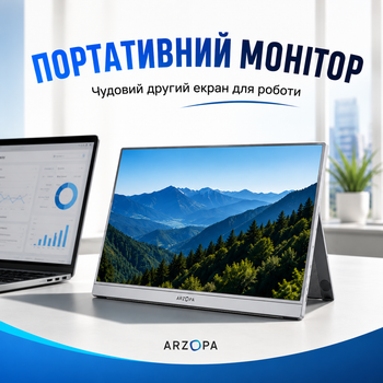 Монитор портативный Дополнительный экран ARZOPA 16.1″ 2K 180Hz с чехлом Монитор внешний