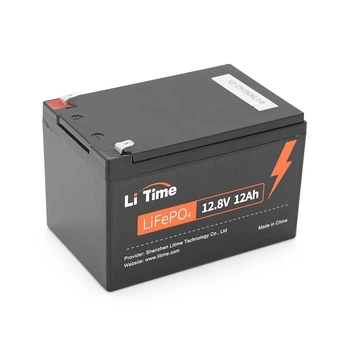 Аккумуляторная батарея LiFePO4 Li-TIME 12.8V 12Ач 154Wh, (12/12A) F2, до 6000 циклов, 151x98x95mm