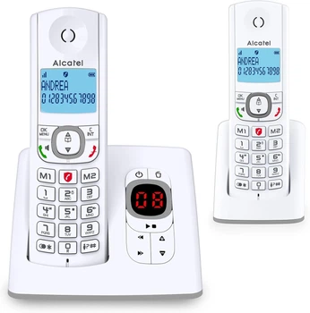 Беспроводной телефон Alcatel F530 Voice Duo белый/серый 2 трубки встроенный автоответчик (запись 14 минут) - Уценка