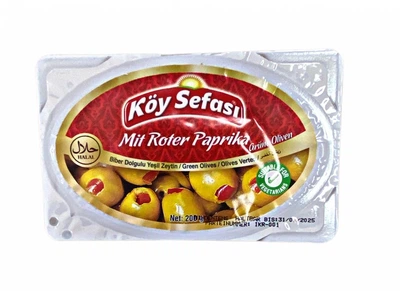Зелені Оливки з солодким перцем Koy Sefasi Mit Paprika 170г