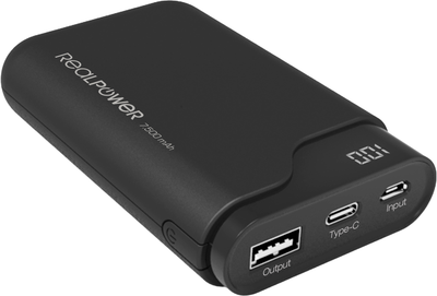 Powerbank RealPower PB-7500C 7500 mAh Black (4040895004284)