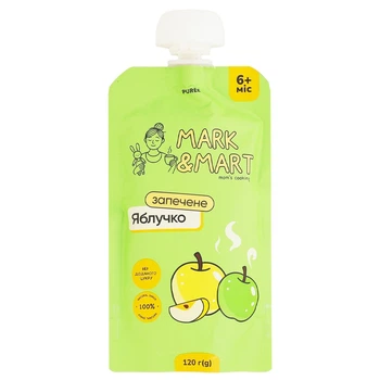 Пюре фруктове Запечене яблучко для дітей Mark&Mart 120 г (21636914)