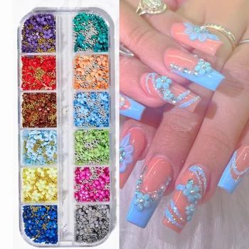 Набор шармов для декора ногтей Flowers Mix