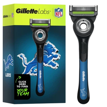 Станок для бритья мужской Gillette Labs NFL Lions Edition 4 сменные лезвия и магнитная подставка