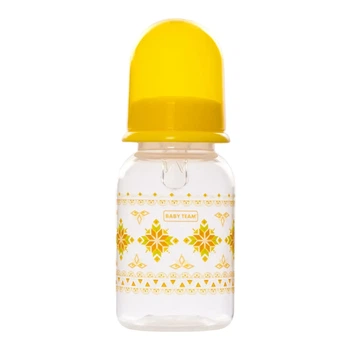 Пляшечка для годування з силіконовою соскою Baby Team 1400 125 мл Жовтий shop (2000990144096)
