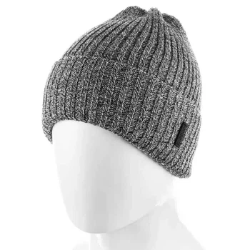 Мужская шапка с отворотом двойная one size серая Zolly 243