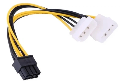 PCIe 2x Molex - PCI-E 8 Pin Кабель-подовжувач / перехідник живлення 2x Molex - PCI-E 8 Pin для відеокарти