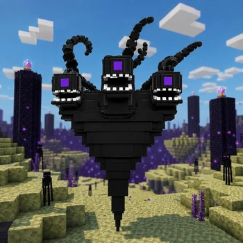 3D-фігурка монстра Minecraft Візер-Шторм (Wither Storm) з трьома головами — декоративна фігура для геймерів