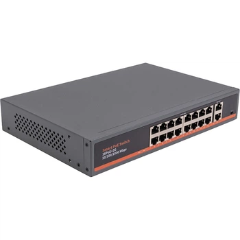 PoE комутатор 16x 100Mbps PoE + 2x Gigabit UPLINK (TV993703)