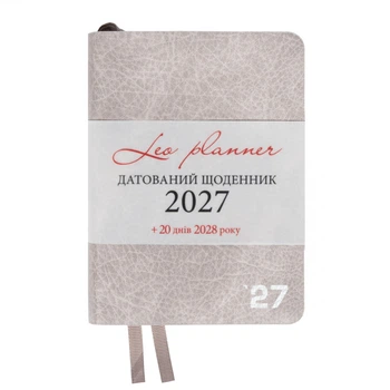 Деловой блокнот мягкий А6 датированный 2027 Leo Planner Prime 252737 352 листа серый