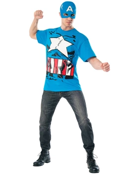 Чоловічий карнавальний костюм Капітана Америки Captain America синій, розмір XL