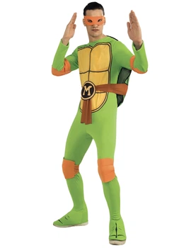 Карнавальний костюм Микеланджело з Черепашок-ніндзя чоловічий Teenage Mutant Ninja Turtles зелений, розмір XL