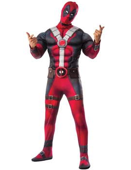 Карнавальный костюм Дэдпула мужской Deadpool красно-чёрный, размер M/L