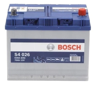 Автомобильный аккумулятор BOSCH 70Ah/630A/P+ S4 S4 026 (BS 0092S40260)
