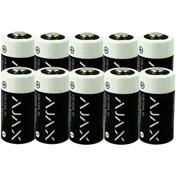 Батарейки AJAX CR123A 3V Аякс для датчиков, сигнализаций, охранных систем (Комплект 10 шт.) (ajax-10)