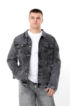 Чоловіча джинсова куртка NoBrand L Темно-сірий (p-20934-252414)