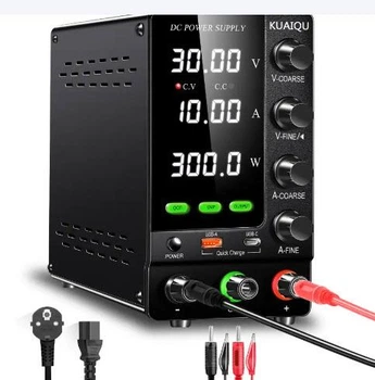 Импульсный лабораторный блок питания KUAIQU SPS-C3010S (0-30В, 0-10А)+ USB с быстрой зарядкой + Type C