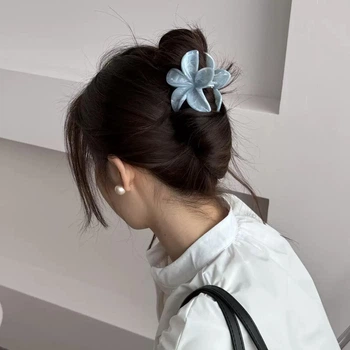Крабик-зажим Hawaiian flower ANbeauty заколка для волос 8 см Сине-Серый (AN0103786)
