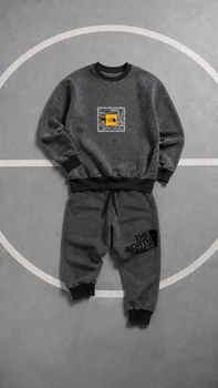 Спортивний чоловічий костюм(світшот + штани) XL Графіт (EBV-4189)
