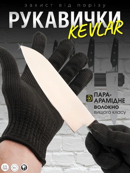 Антипорезные перчатки TEREX Kevlar SteelCore, 5 класс защиты EN388, с нержавеющей стальной нитью