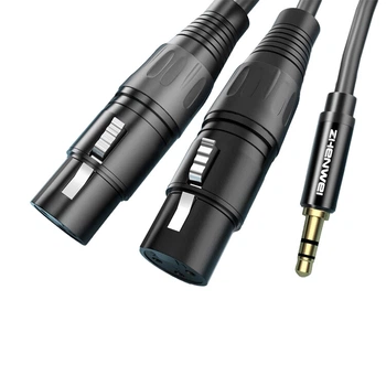 Аудиокабель ZHENWEI Mini Jack 3.5 мм - 2 x XLR мама, 10 м (ZW-YPX335)