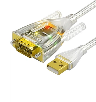 Кабель DTECH IOT5080 USB - RS232 DB9 з індикатором, 2 м