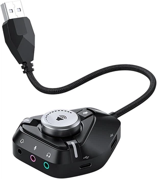 Звукова карта Biaze Y145-HUB 2-в-1 черная