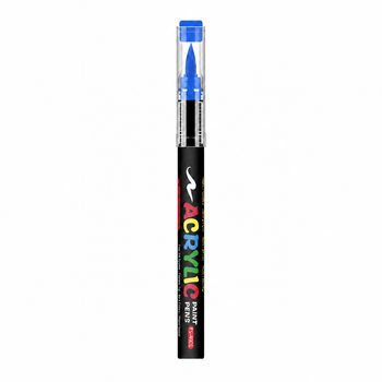 Акриловый маркер кистевой Flysea Soft Brush #608, 1 шт, на водной основе, для бумаги, ткани, дерева, стекла, керамики и пластика синий (afb1db)