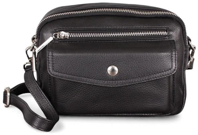 Женская кожаная сумка черная компактная сумка через плечо crossbody «городская классика» DE ESSE 51131