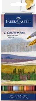Zestaw markerów dwustronnych Faber-Castell Goldfaber Aqua Tuscany 6 kolorów (164521) (4005401645214)