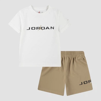 Детский летний комплект (футболка + шорты) для мальчика Nike Jordan 571095246 98-104 см Белый/Бежевый (1159860453)