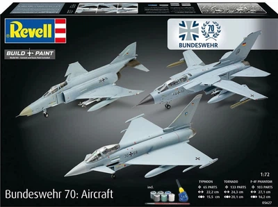 Zestaw modeli do składania Revell 70-lecie Bundeswehry: samoloty 3 modele poziom 5 skala 1:72 (REV-05627) (4009803056272)