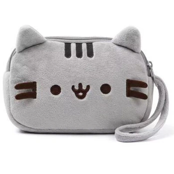 Плюшевий пенал-косметичка у вигляді котика Пушина (Pusheen), сірий, 20 см