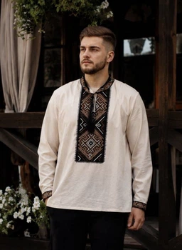 Чоловіча вишиванка ESQ Мідна XL Бежевий (B030)