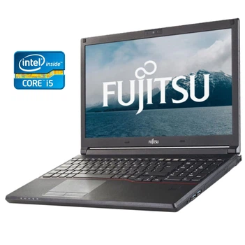 Ноутбук Б-класс Fujitsu LifeBook E556 / 15.6" (1920x1080) IPS / Intel Core i5-6300U (2 (4) ядра по 2.4 - 3.0 GHz) / 8 GB DDR4 / 128 GB SSD / Intel HD Graphics 520 / WebCam / Win 10 б/у