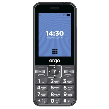 Мобiльний телефон Ergo E281 Dual Sim Black USB, PowerBank, Ліхтарик - Уцінка