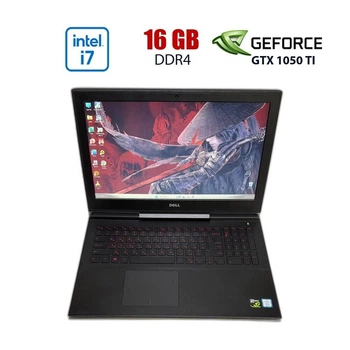 Ігровий ноутбук Dell Inspiron 15 Gaming 7567 / 15.6" (1920x1080) IPS / Intel Core i7-7700HQ (4 (8) ядер по 2.8 - 3.8 GHz) / 16 GB DDR4 / 256 GB SSD + 1000 GB HDD / nVidia GeForce GTX 1050 Ti, 4 GB GDDR5, 128-bit / WebCam б/в