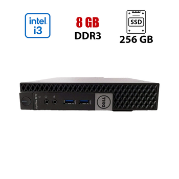 Неттоп Dell OptiPlex 3040 Mini USFF / Intel Core i3-6100 (2 (4) ядра по 3.7 GHz) / 8 GB DDR3 / 256 GB SSD / Intel HD Graphics 530 б/у