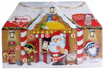 Новогодний адвент-календарь домик со сладостями Kinder 3D House, 234 г