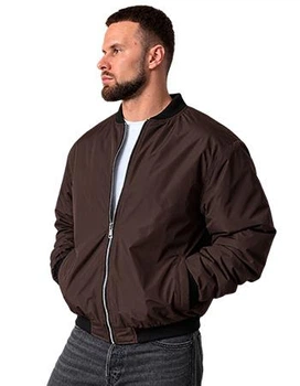Мужской демисезонный бомбер Top Clothes M Коричневый К-1609