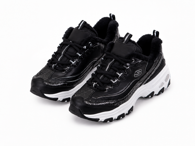 Кроссовки подростковые Skechers D'Lites черные на шнуровке 35.5 (6931838023548) (22.5 см)