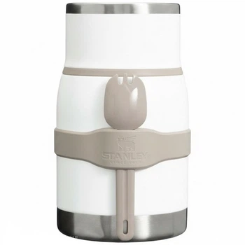 Термос для еды с ложкой 710 мл Stanley Adventure To-Go Food Jar сохранением температуры до 10 часов, из нержавеющей стали, белый