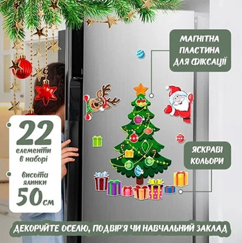 Новогодний декор магнитный набор 22 элемента в наборе