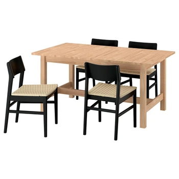 Стіл і 4 стільці ІКЕА KARSKÄR / SKANSNÄS 160/220x90 см чорний бук (s59629046)