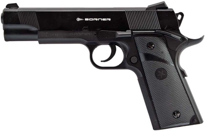 Пневматичний пістолет Borner Predator Elite 4.5мм — металева копія Colt 1911 з Blowback